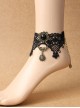 Gothic Palace Retro Fashion Female Black Lace Flower Sun Anklet