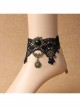 Gothic Palace Retro Fashion Female Black Lace Flower Sun Anklet