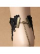 Gothic Palace Retro Fashion Female Black Lace Flower Sun Anklet