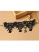 Gothic Palace Retro Fashion Female Black Lace Flower Sun Anklet