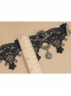 Gothic Palace Retro Fashion Female Black Lace Flower Sun Anklet