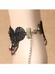 Gothic Fashion Wild Red Crystal Pop Retro Black Lace Tassel Female Anklet