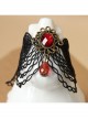 Gothic Fashion Wild Red Crystal Pop Retro Black Lace Tassel Female Anklet