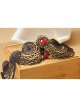 Gothic Fashion Wild Red Crystal Pop Retro Black Lace Tassel Female Anklet
