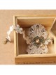 Palace Retro Fashion Party Travel Prom Golden Lace Flower Crystal Female Anklet