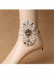 Palace Retro Fashion Party Travel Prom Golden Lace Flower Crystal Female Anklet
