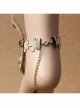 Palace Retro Fashion Party Travel Prom Golden Lace Flower Crystal Female Anklet