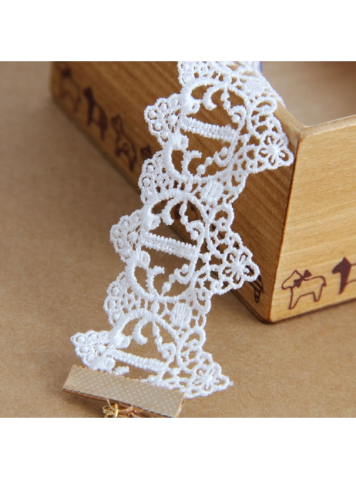 Handmade Fashion Retro Personality Blue Flower White Lace Moon Pendant Female Anklet