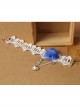 Handmade Fashion Retro Personality Blue Flower White Lace Moon Pendant Female Anklet