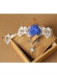 Handmade Fashion Retro Personality Blue Flower White Lace Moon Pendant Female Anklet
