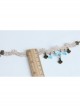 Lady Fashion Retro Personality Blue Crystal Gold Lace Female Anklet