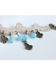 Lady Fashion Retro Personality Blue Crystal Gold Lace Female Anklet