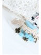 Lady Fashion Retro Personality Blue Crystal Gold Lace Female Anklet