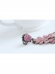 Cherry Blossom Fashion Retro Love Golden Lace Pearl Pink Rose Flower With Ring Female Bracelet