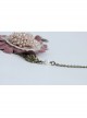 Cherry Blossom Fashion Retro Love Golden Lace Pearl Pink Rose Flower With Ring Female Bracelet
