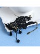 Gothic Black Lace Flower Tassel Drop Rhinestones Exquisite Fashion Retro Female Anklet