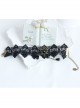 Gothic Black Lace Flower Tassel Drop Rhinestones Exquisite Fashion Retro Female Anklet