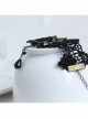Gothic Black Lace Flower Tassel Drop Rhinestones Exquisite Fashion Retro Female Anklet