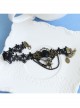 Retro Fashion Prom Black Rose Flower Lace Tassel Spider Female Anklet