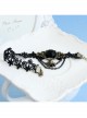 Retro Fashion Prom Black Rose Flower Lace Tassel Spider Female Anklet