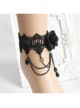 Retro Fashion Gothic Black Lace Rose Tassel Water Drop Pearl Star Flower Female Anklet
