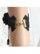Retro Fashion Gothic Black Lace Rose Tassel Water Drop Pearl Star Flower Female Anklet