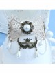 Popular Exaggerated Prom Fashion Retro Female Golden Lace Mask Pearl Tassel Anklet