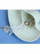 Handmade Retro Palace Fashion White Lace Pearl Female Anklet