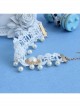 Handmade Retro Palace Fashion White Lace Pearl Female Anklet