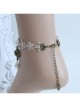 Exquisite Fashion Retro Baroque Golden Lace Pearl Rose Flower Female Anklet