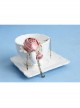 Fashion Retro Golden Lace Pearl Pink Rose Flower Female Band Ring Bracelet One Chain