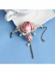 Fashion Retro Golden Lace Pearl Pink Rose Flower Female Band Ring Bracelet One Chain