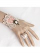 Handmade Retro Fashion Golden Lace Flower Pearl Pink Love Female With Ring Bracelet