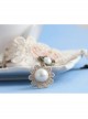 Handmade Retro Fashion Golden Lace Flower Pearl Pink Love Female With Ring Bracelet