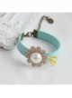 Golden Flower Pearl Retro Fashion Simple Blue Female Bracelet