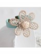 Fashion Leisure Golden Flowers Lace Roses Retro Female Blue Bracelet