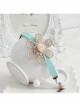 Fashion Leisure Golden Flowers Lace Roses Retro Female Blue Bracelet