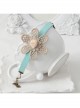 Fashion Leisure Golden Flowers Lace Roses Retro Female Blue Bracelet