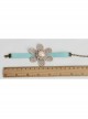 Fashion Leisure Golden Flowers Lace Roses Retro Female Blue Bracelet