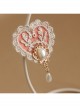 Retro Fashion Golden Lace Flower Pink Love Pearl Female Small Brooch