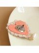 Retro Fashion Golden Lace Flower Pink Love Pearl Female Small Brooch