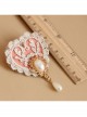 Retro Fashion Golden Lace Flower Pink Love Pearl Female Small Brooch
