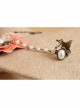 Palace Fashion Pink Flower Pearl Golden Lace Retro Female Bracelet With Ring One Chain