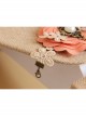 Palace Fashion Pink Flower Pearl Golden Lace Retro Female Bracelet With Ring One Chain