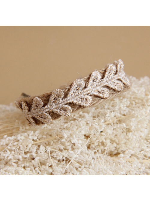 Fashion Simple Golden Lace Love Heart Hemp Rope Retro Handmade Female Bracelet