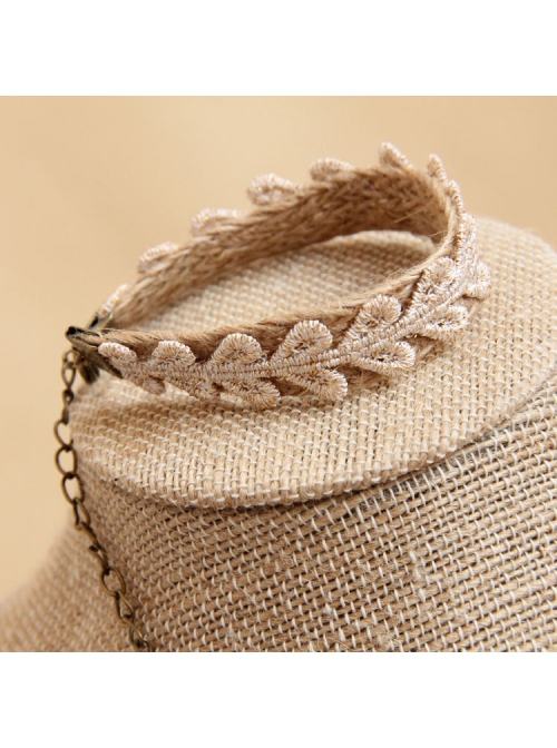 Fashion Simple Golden Lace Love Heart Hemp Rope Retro Handmade Female Bracelet