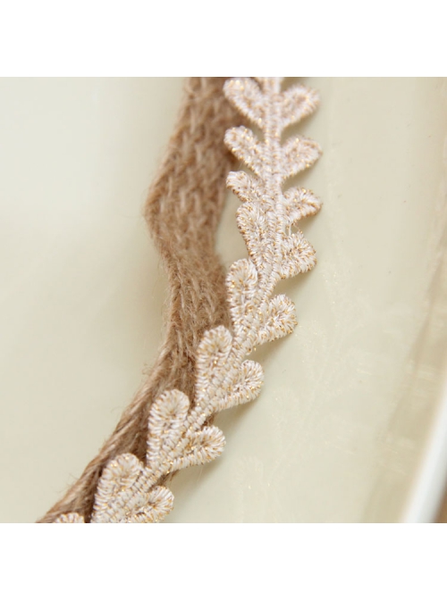 Fashion Simple Golden Lace Love Heart Hemp Rope Retro Handmade Female Bracelet