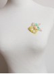 Handmade Retro Fashion Golden Lace Starfish Pearl Pink Rose Flower Green Bow Female Brooch