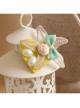 Handmade Retro Fashion Golden Lace Starfish Pearl Pink Rose Flower Green Bow Female Brooch