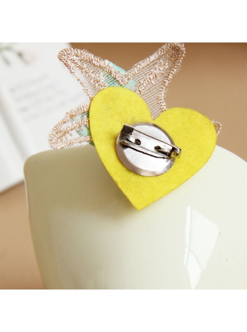 Handmade Retro Fashion Golden Lace Starfish Pearl Pink Rose Flower Green Bow Female Brooch